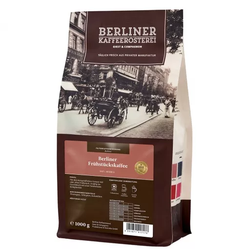 Berliner Kaffeerösterei Berliner Frühstückskaffee Kaffee ganze Bohne ~ 1000g