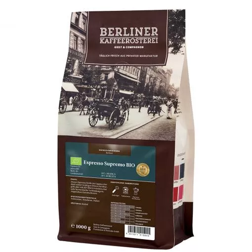 Berliner Kaffeerösterei Bio Espresso Supremo ganze Bohne ~ 1000g