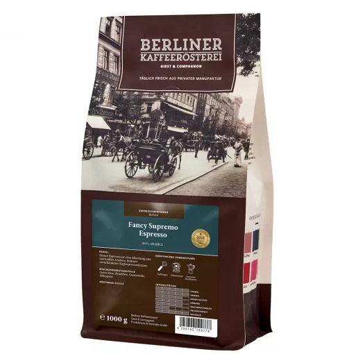 Berliner Kaffeerösterei Espresso Fancy Supremo ganze Bohne ~ 1000g