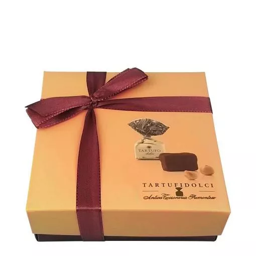 Antica Torroneria Piemontese Schokoladen-Trüffel in der Geschenkbox - Tartufo dolce nero (dunkel) ~ 125g