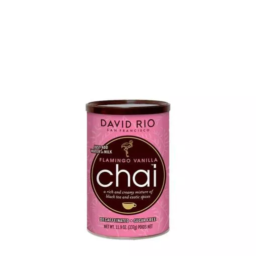 David Rio Chai Consumer Flamingo Vanilla, zucker-und koffeinfrei ~ 337 g Dose