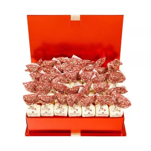 Gustone Schokoladentrüffel Pralinen-Schachtel mit 35 Stück - Tartufi Dolci Bianchi von Antica Torroneria Piemontese ~ 490g