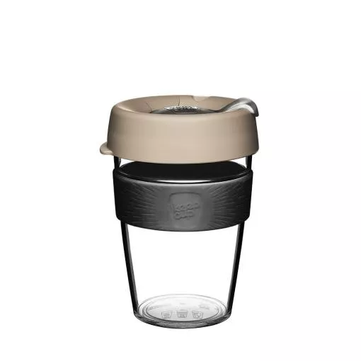Keep Cup Coffee to go Durchsichtiger Mehrwegbecher Milk ~ 1 Becher mit Deckel 12 oz