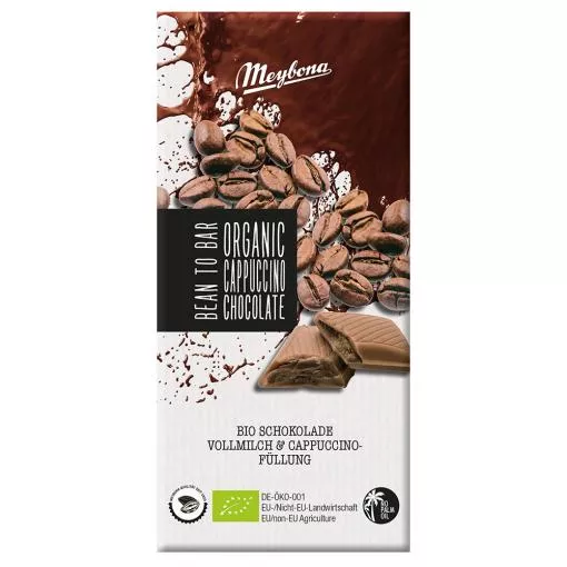 Meybona Bio Vollmilchschokolade mit Cappuccino Füllung 35% Kakao ~ 100g