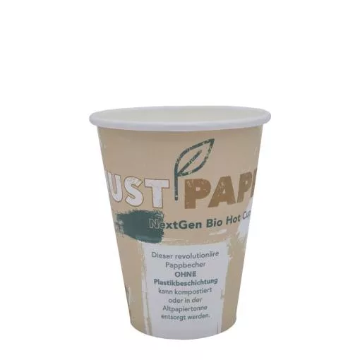 Kompostierbarer Coffee To Go Kaffeebecher Just Paper - recycelbar Greenline 300ml (12oz) Ø 90mm ~ 1 Stange mit 50 Stück