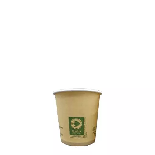 Kompostierbarer Coffee To Go Kaffeebecher Just Leaf Braun - recycelbar Greenline 100ml (4oz) Ø 62mm ~ 1 Stange mit 50 Stück