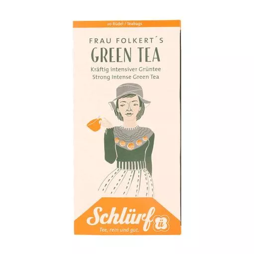 Schlürf Büdel Organic Frau Folkerts Green Tea ~ 1 Box a 20 Beutel