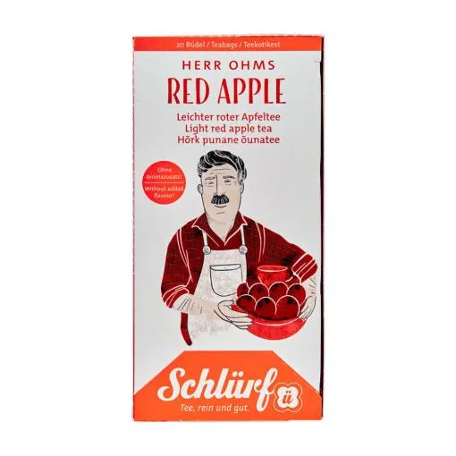 Schlürf Büdel Organic Herr Ohms Red Apple ~ 1 Box a 20 Beutel